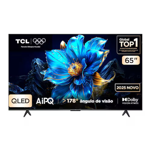 Smart TV 65” TCL QLED 4K Ultra HD 65P7K com Sistema Operacional Google TV, HDR10+, HDMI 2.1, Chromecast built-in, Dolby Vision e Atmos