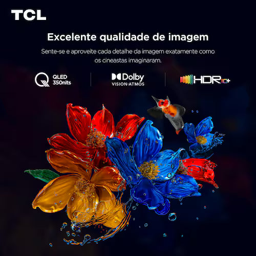 Smart TV 65” TCL QLED 4K Ultra HD 65P7K com Sistema Operacional Google TV, HDR10+, HDMI 2.1, Chromecast built-in, Dolby Vision e Atmos